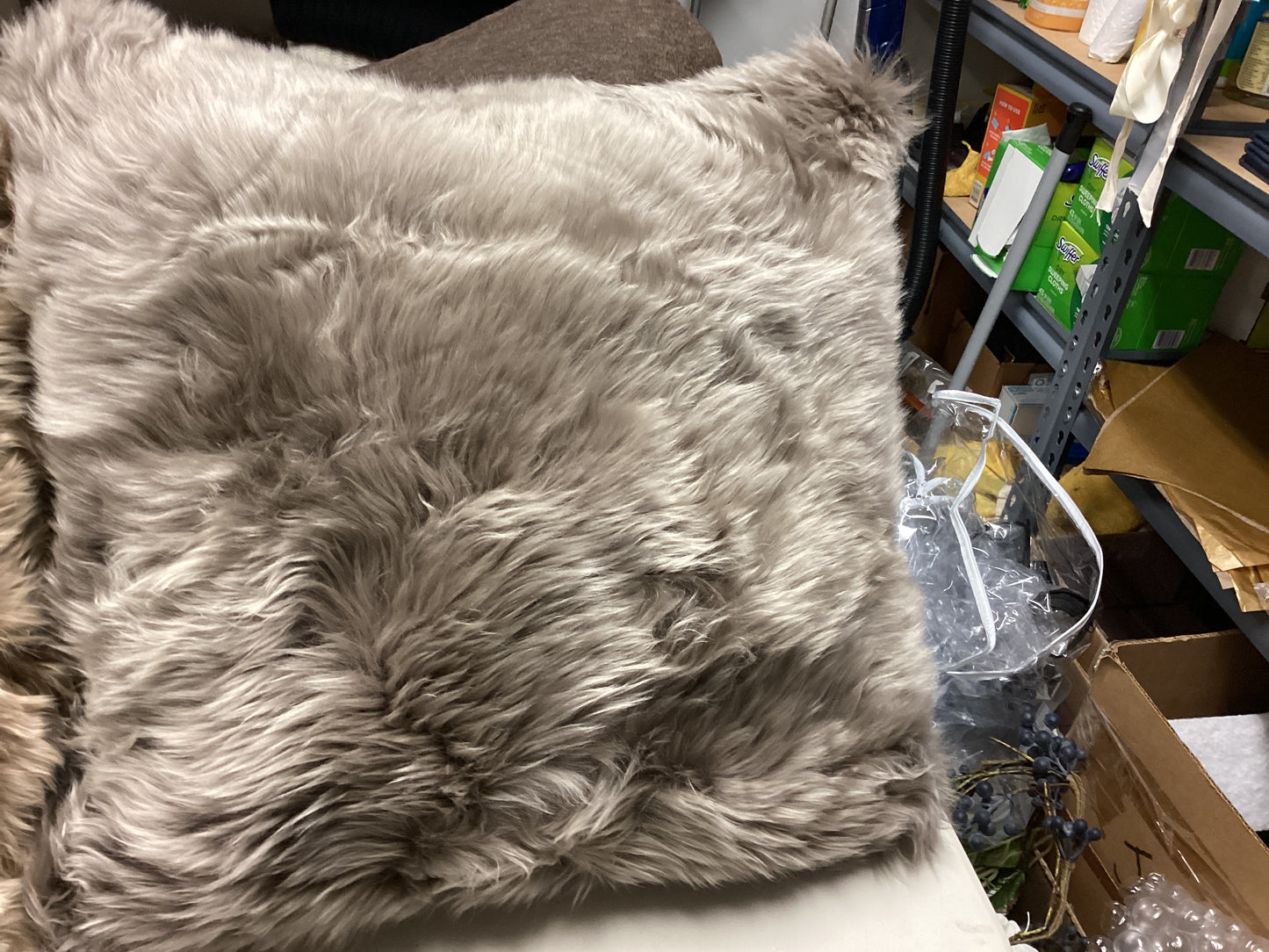 Longwool Pillow 20x20 -Flax Vole