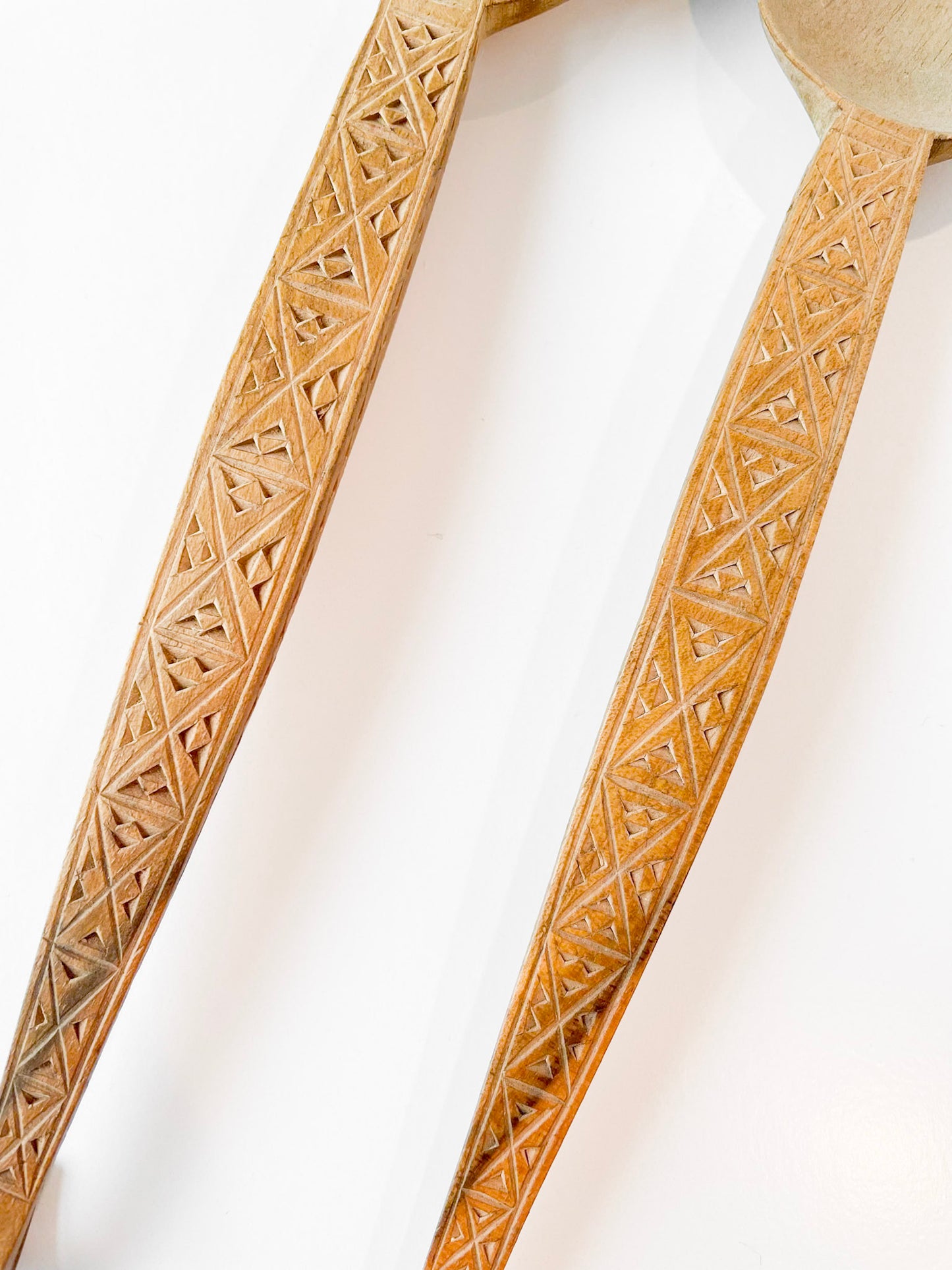 Hand Carved Amish Serving Set