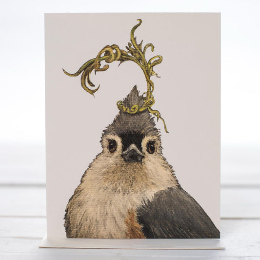 Oiseau + Couronne de Vigne Carte de vœux