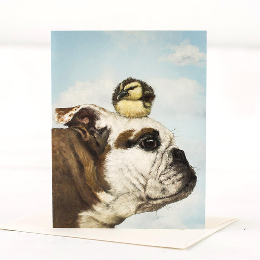 Bulldog + Duckling Greeting Card