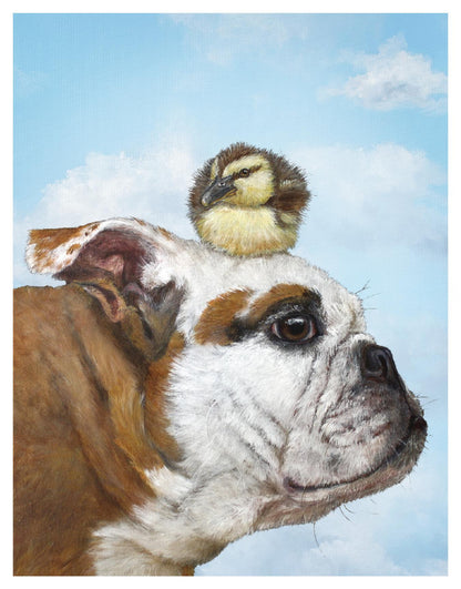 Bulldog + Duckling Greeting Card