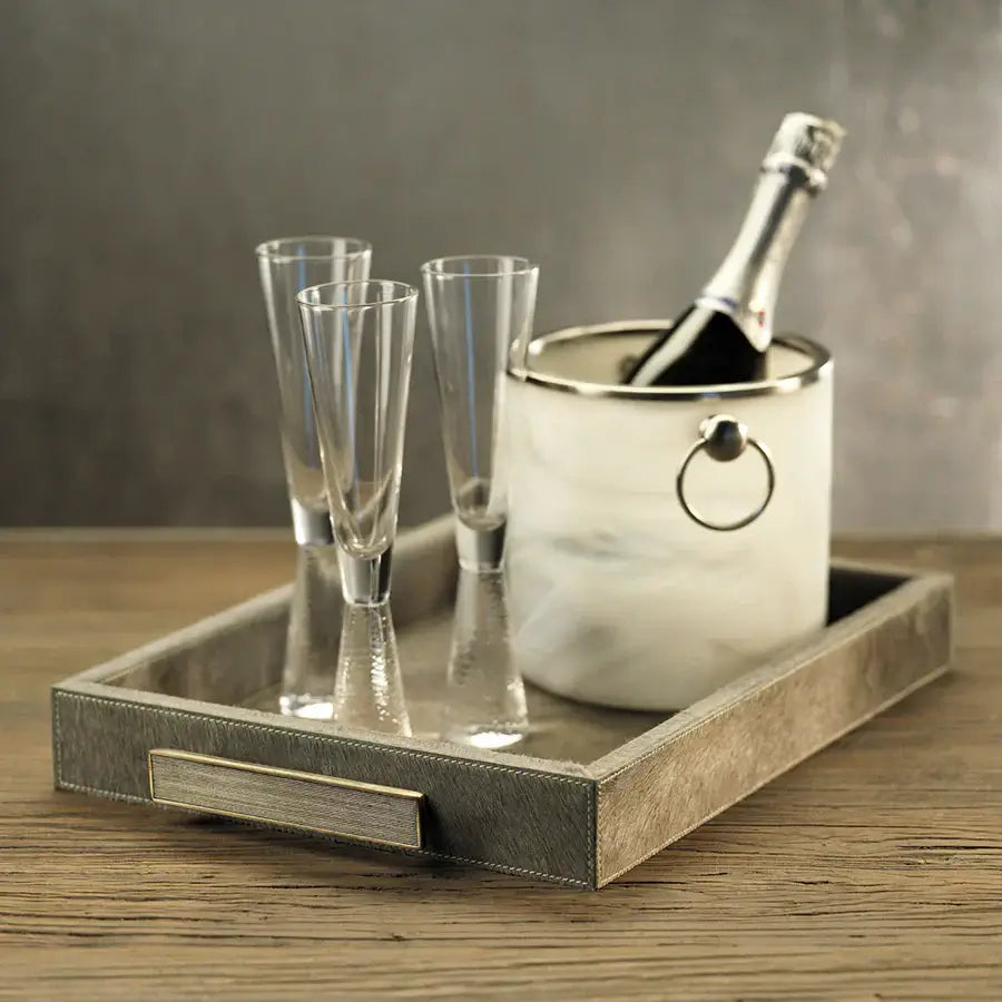 Livogno Champagne Flute on Hammered Stem