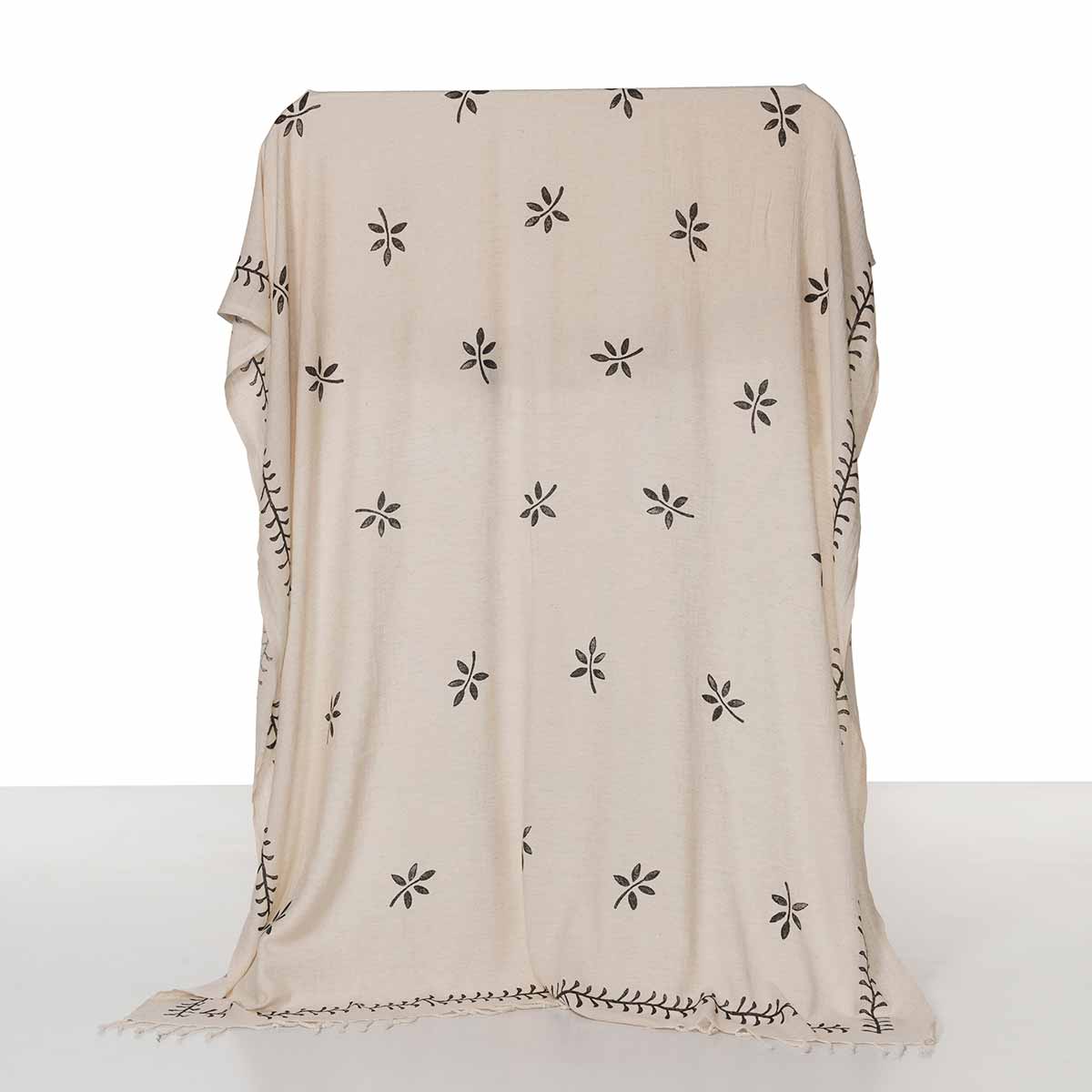 Hand Printed Linen + Cotton Throw