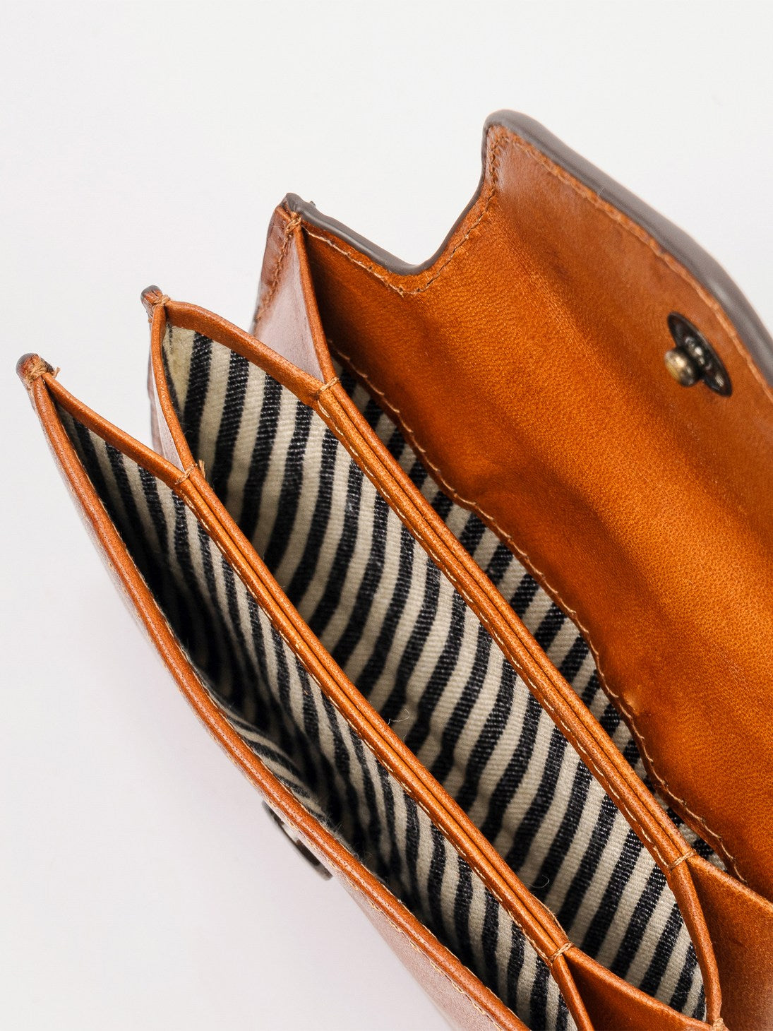 Portefeuille Harmonica en cuir cognac