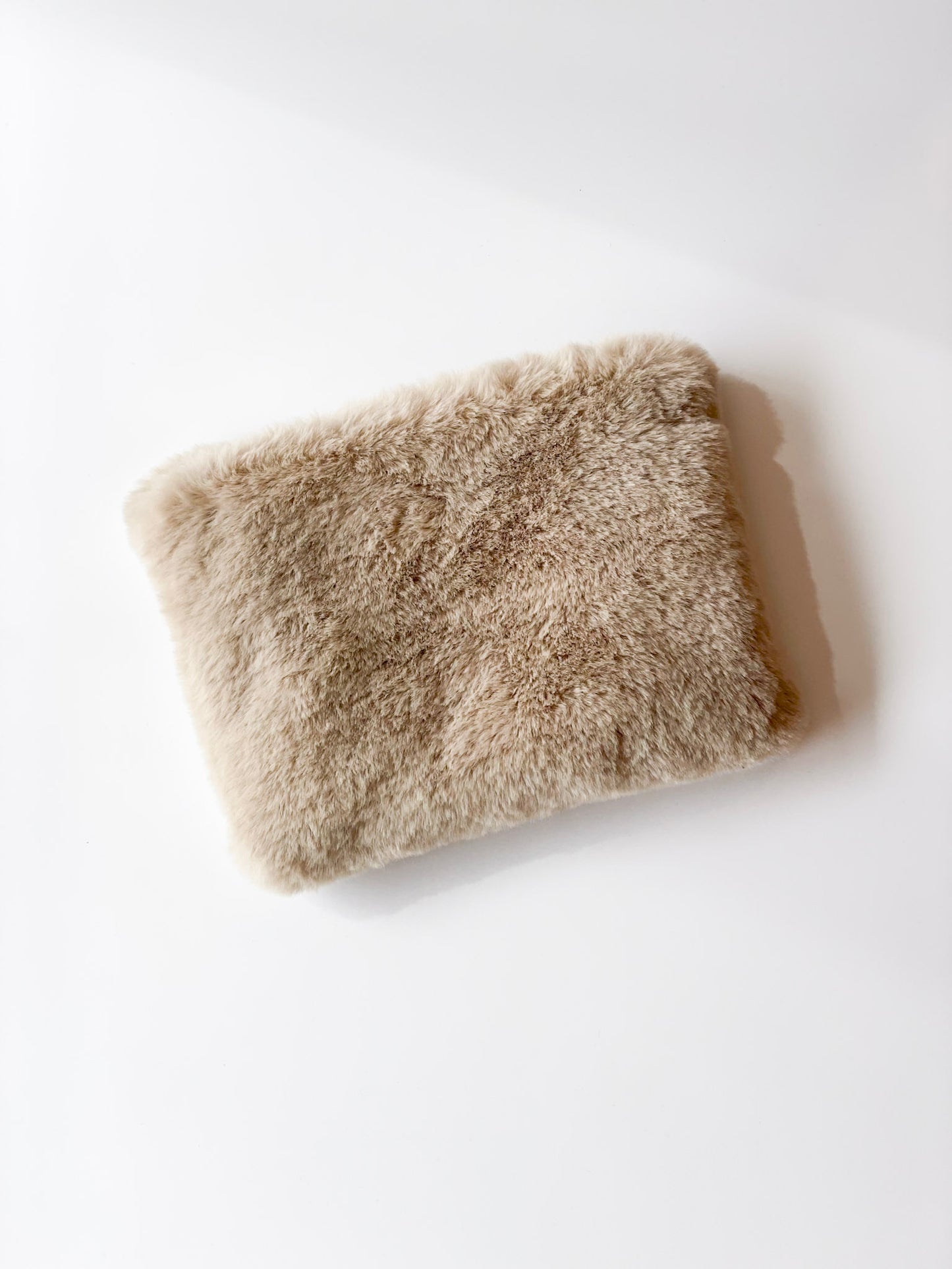 "Cafe au Lait" Faux Fur Zipper Clutch