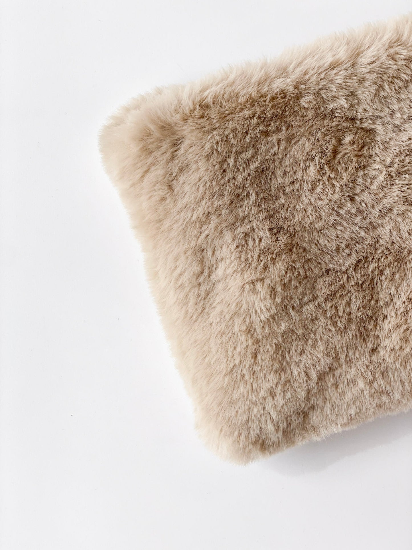 "Cafe au Lait" Faux Fur Zipper Clutch
