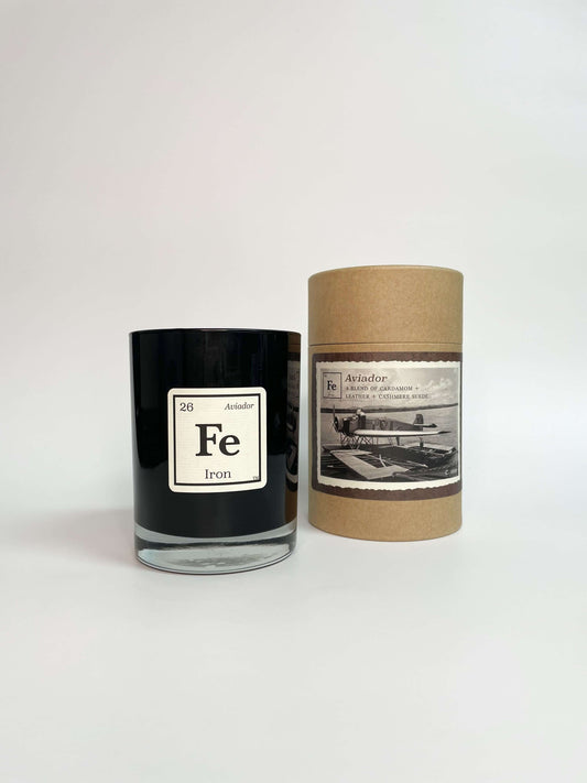 Iron Aviador Suede + Leather + Cardamom Candle