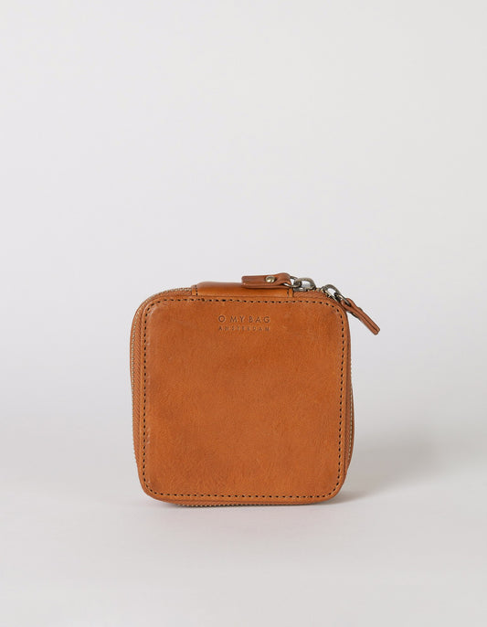 Boîte à bijoux en cuir Stromboli cognac