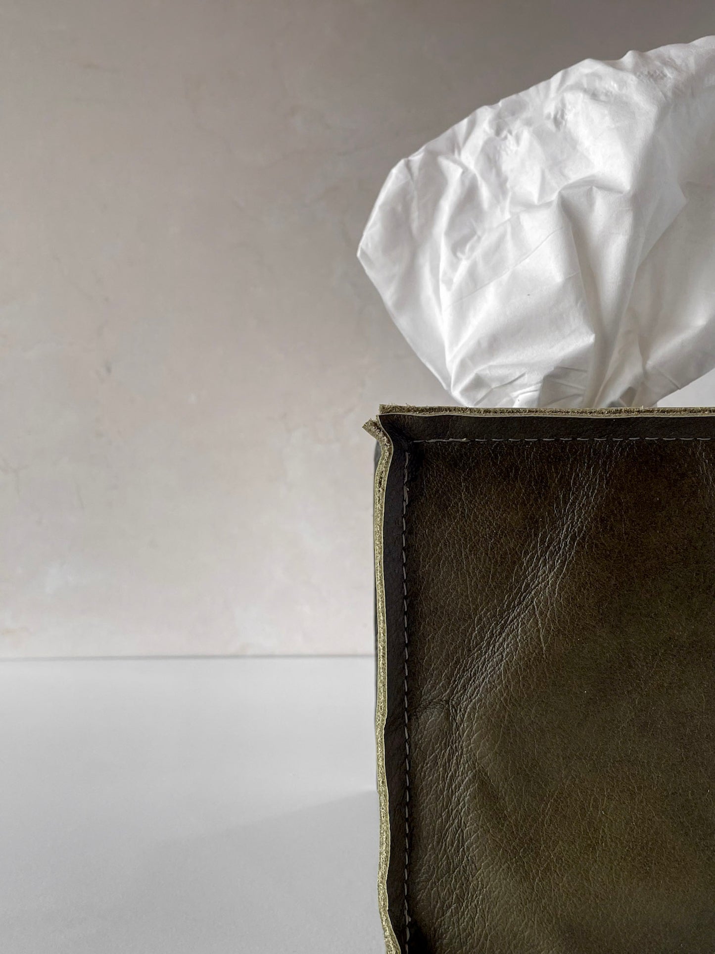 Couverture de boîte à mouchoirs en cuir