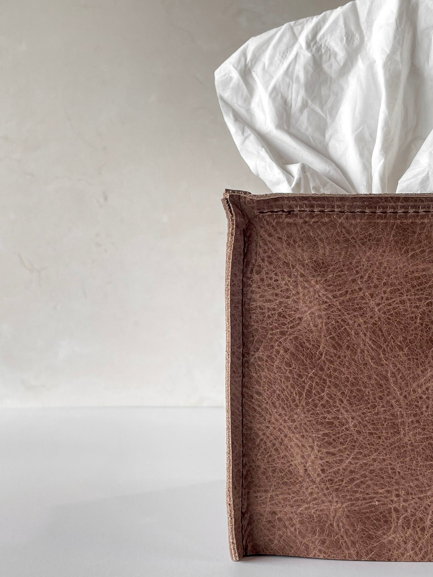 Couverture de boîte à mouchoirs en cuir