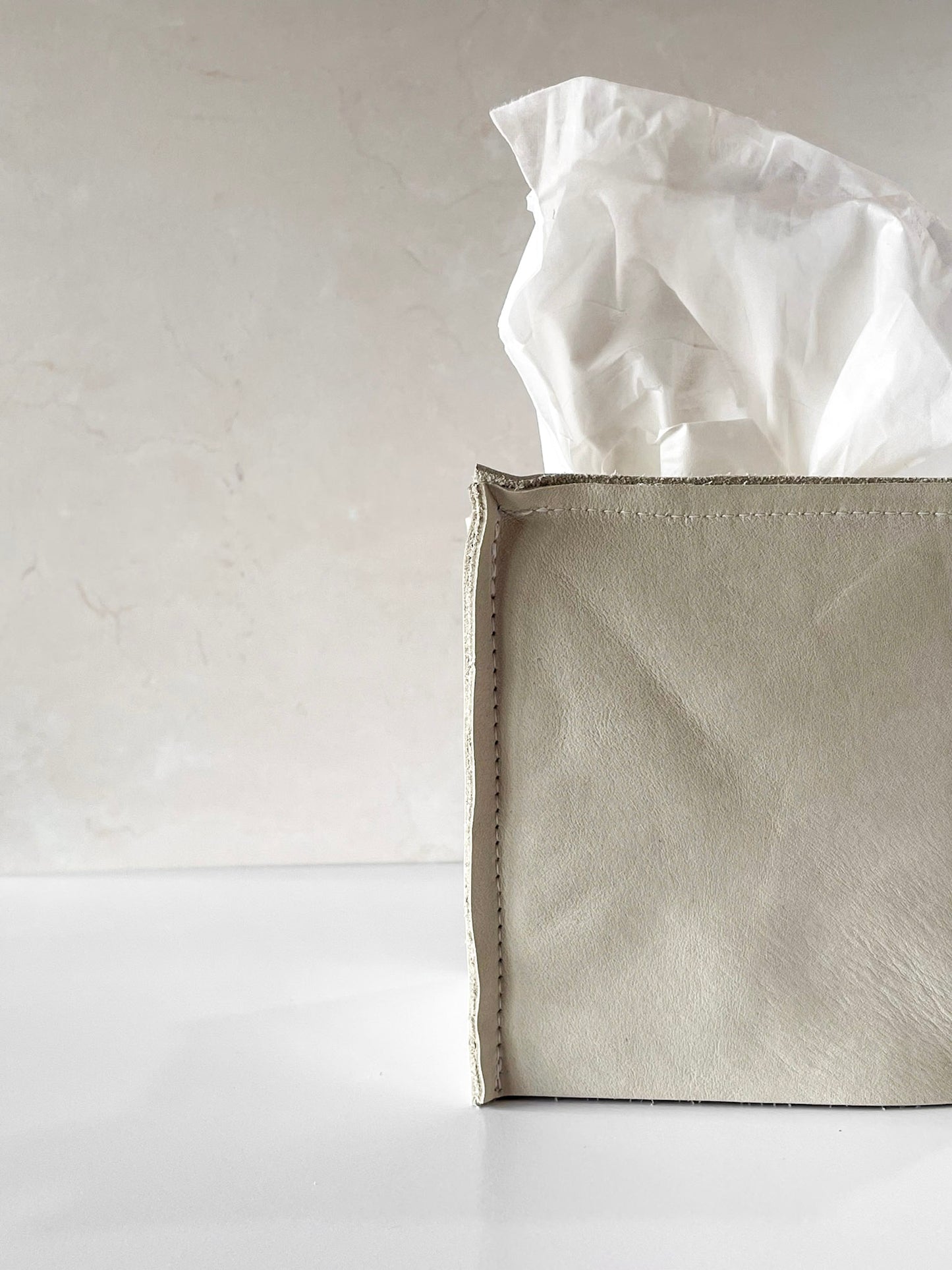 Couverture de boîte à mouchoirs en cuir