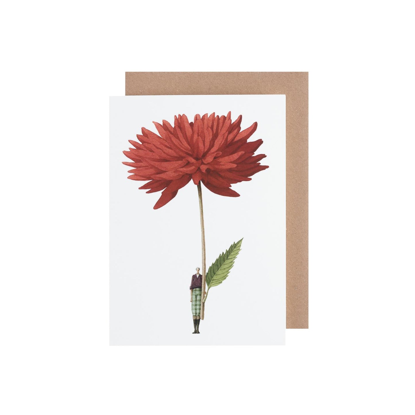 Red Dahlia Greeting Card