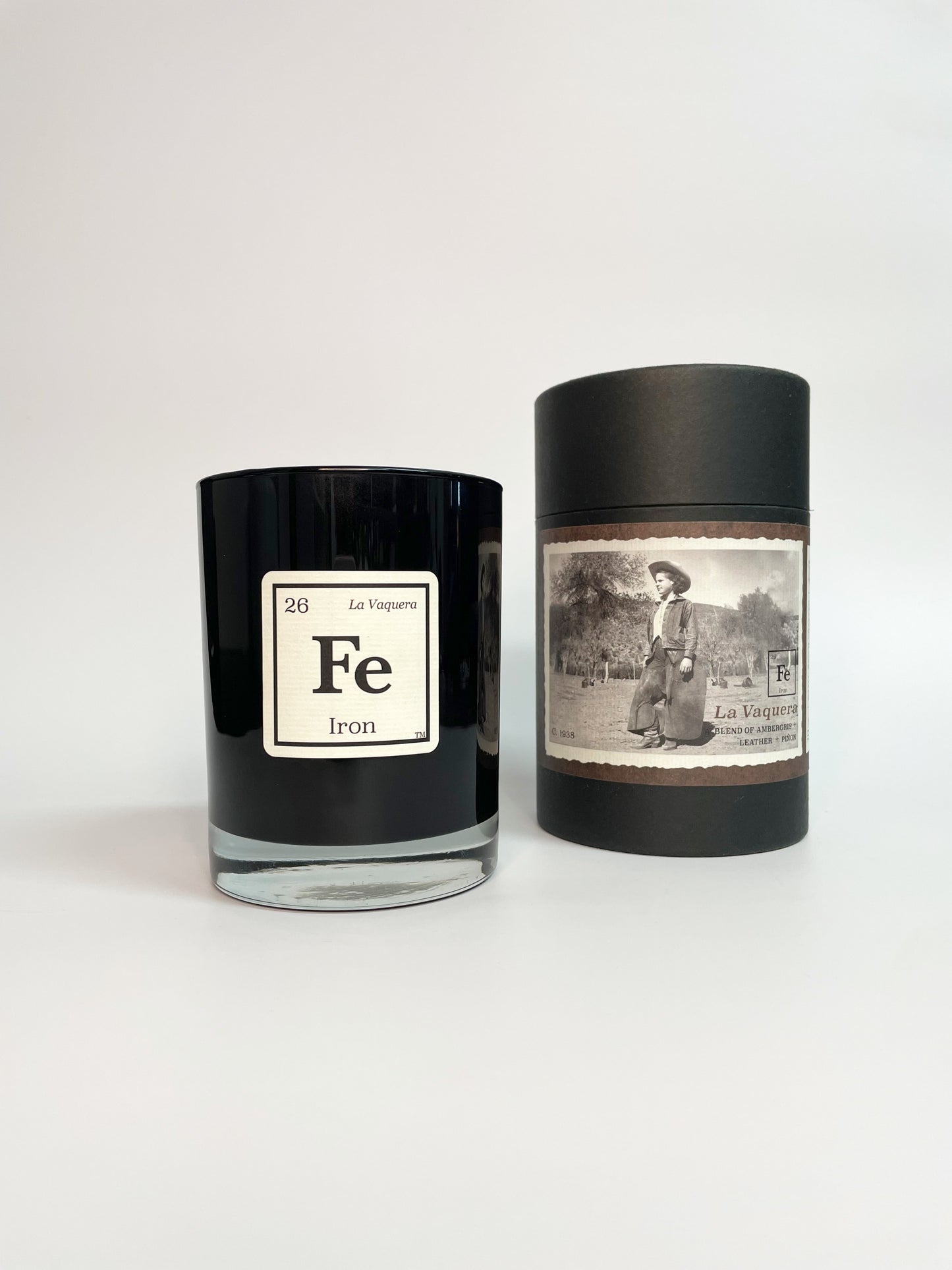 Iron La Vaquera Ambergris + Leather + Pinon Wood Candle