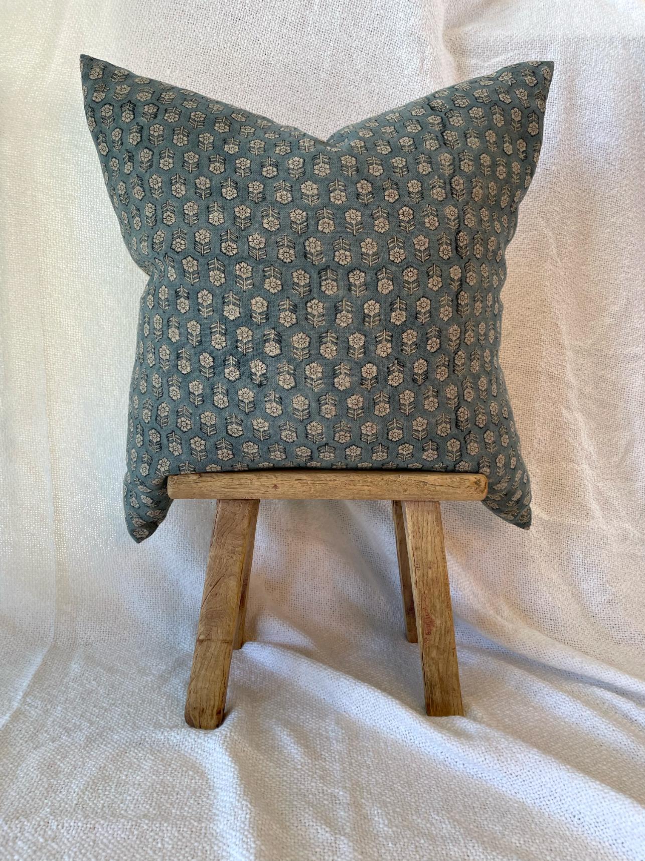 Tulsi Teal Throw Pillow