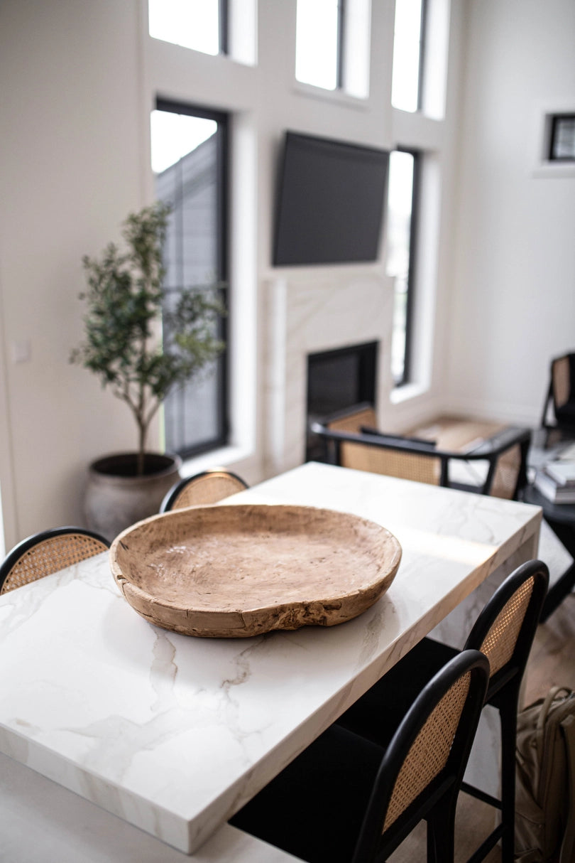 Vintage Round Elm Wood Basin