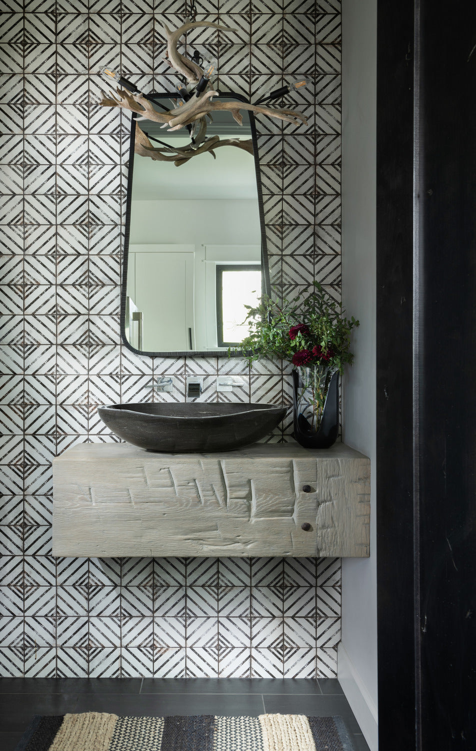Transitional bathroom vanity
