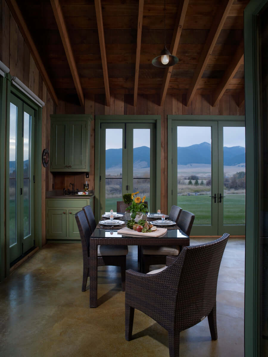 Barn restoration dining room