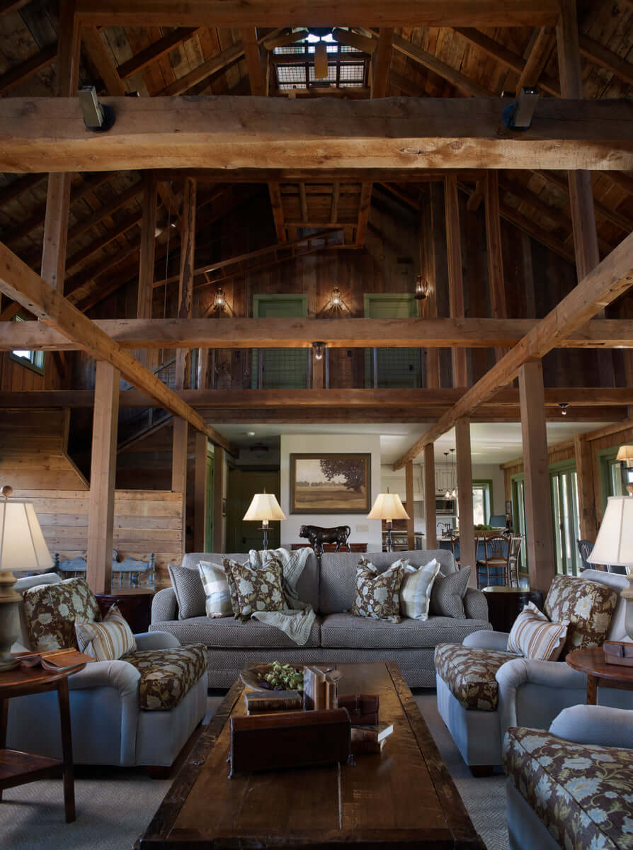 Barn restoration living room