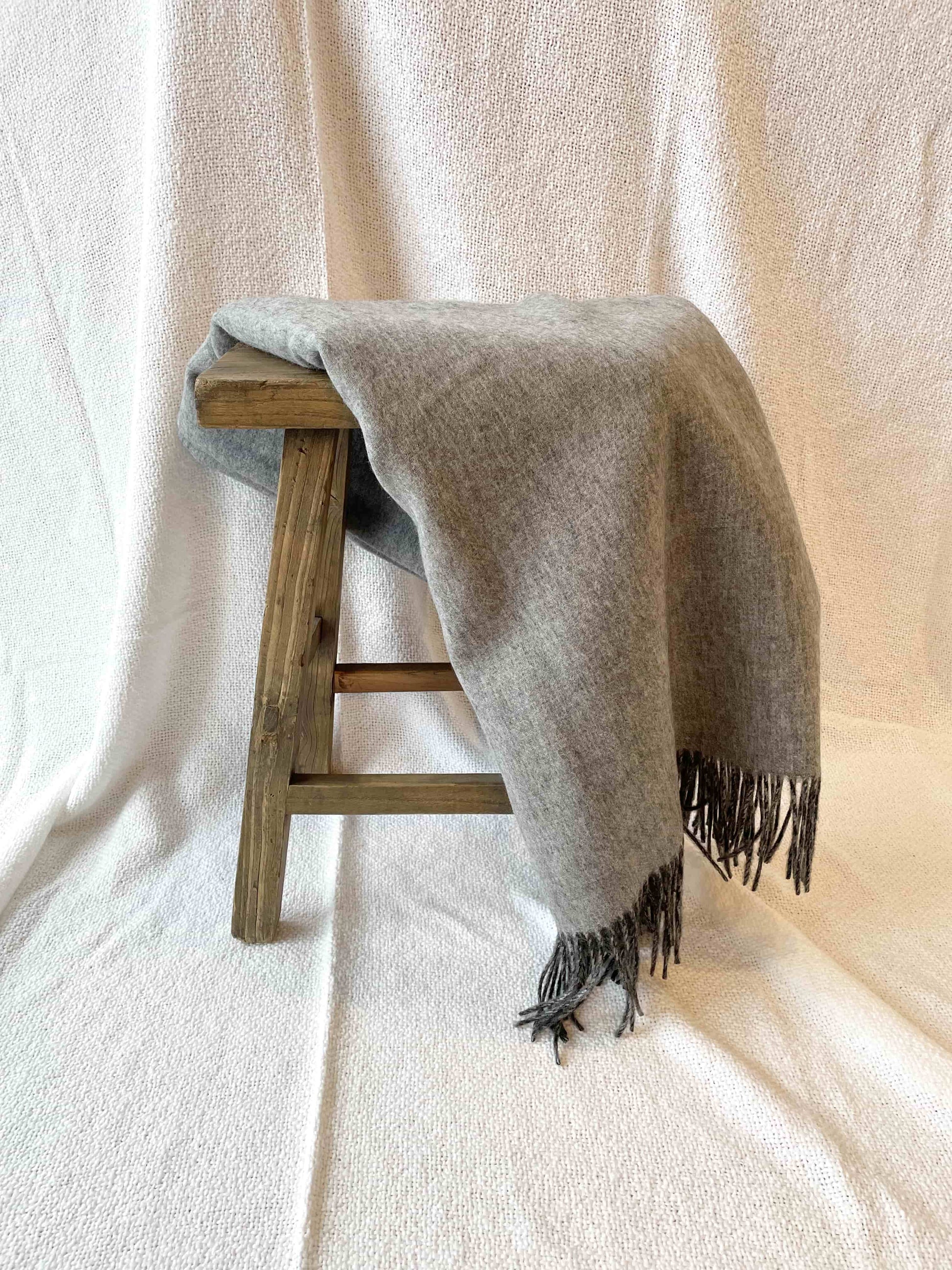 Elinor wool throw blanket light