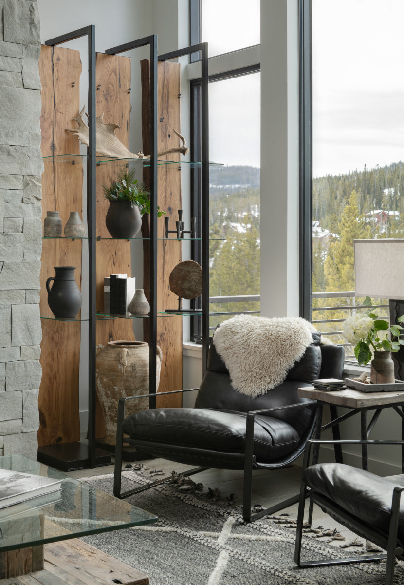 Chair in living room with window view