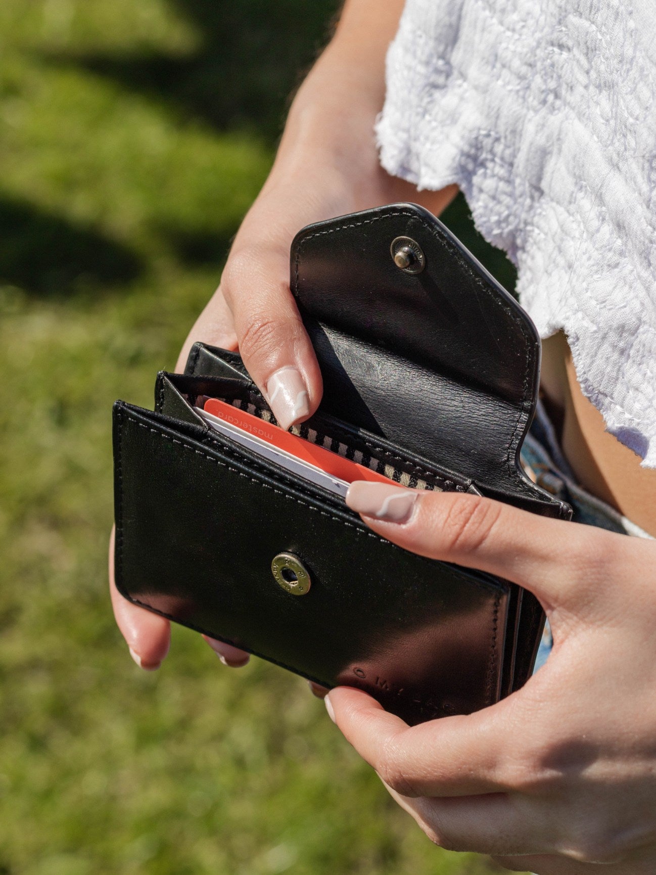 Portefeuille Harmonica en cuir noir