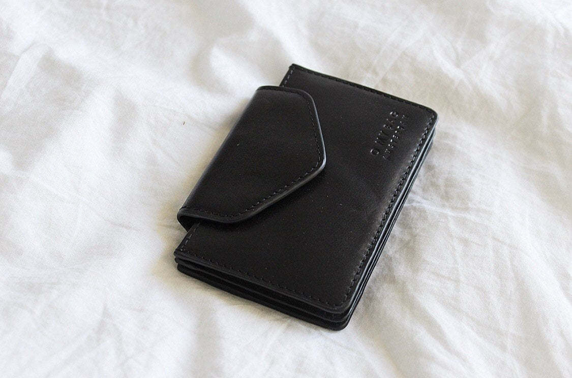 Portefeuille Harmonica en cuir noir