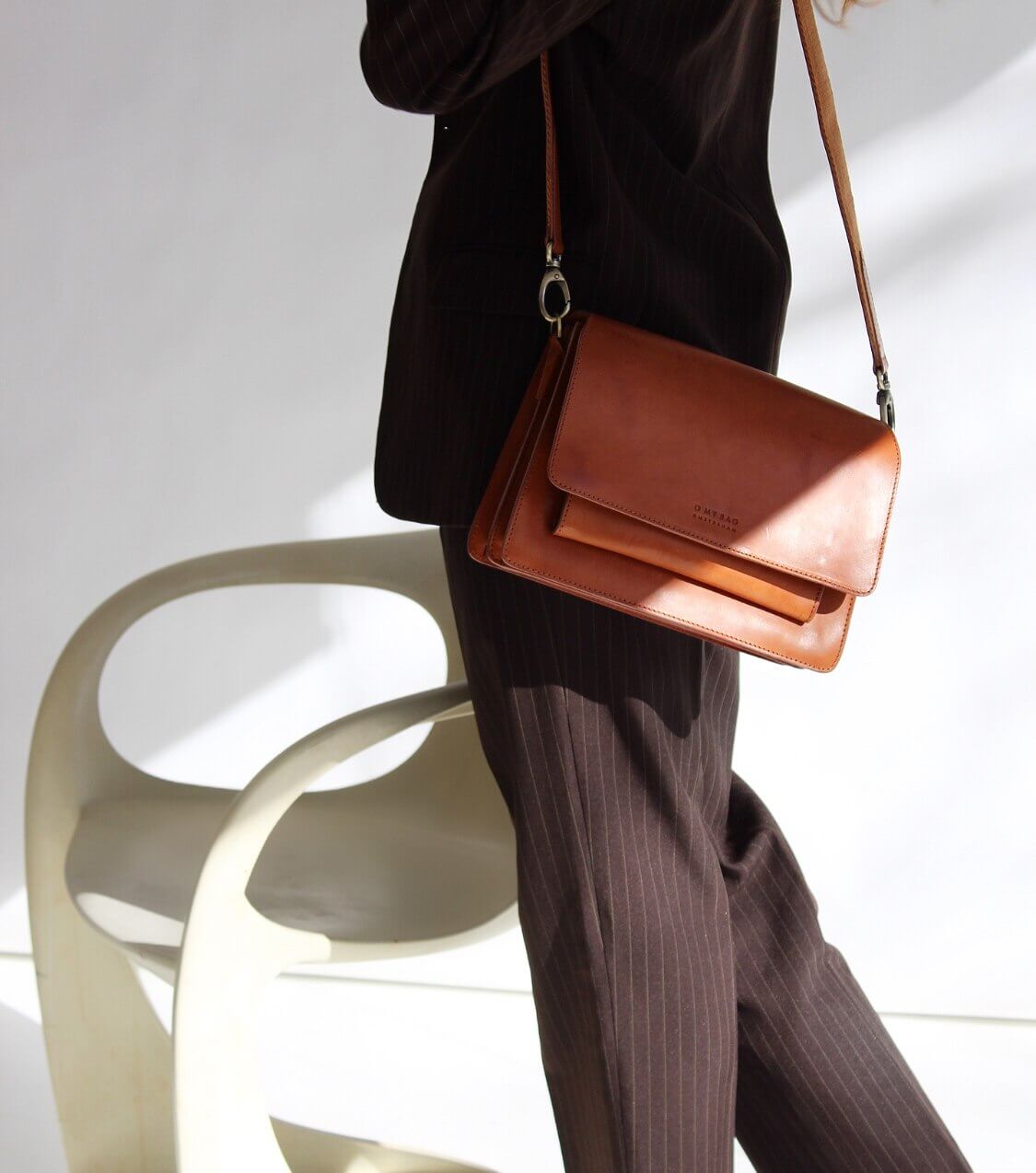 Cognac Classic Leather Harper Bag