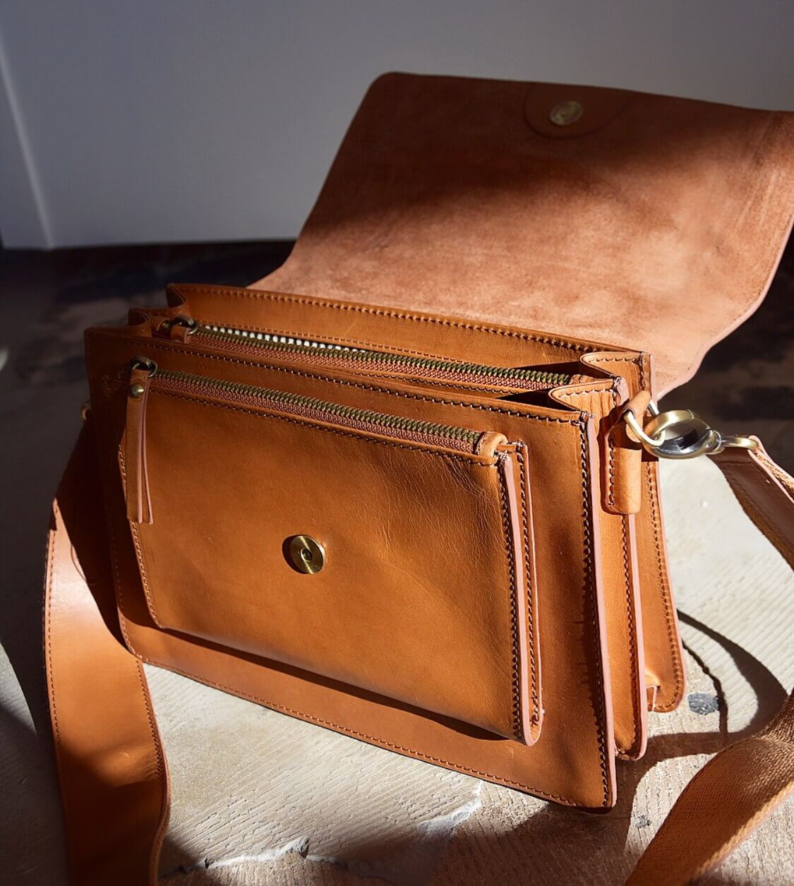 Sac Harper en cuir classique cognac
