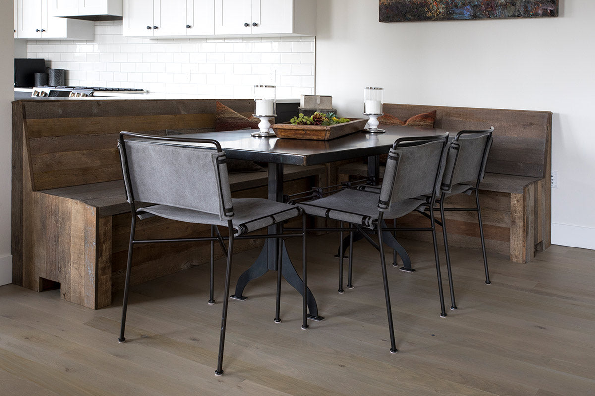 Wooden seated dining nook
