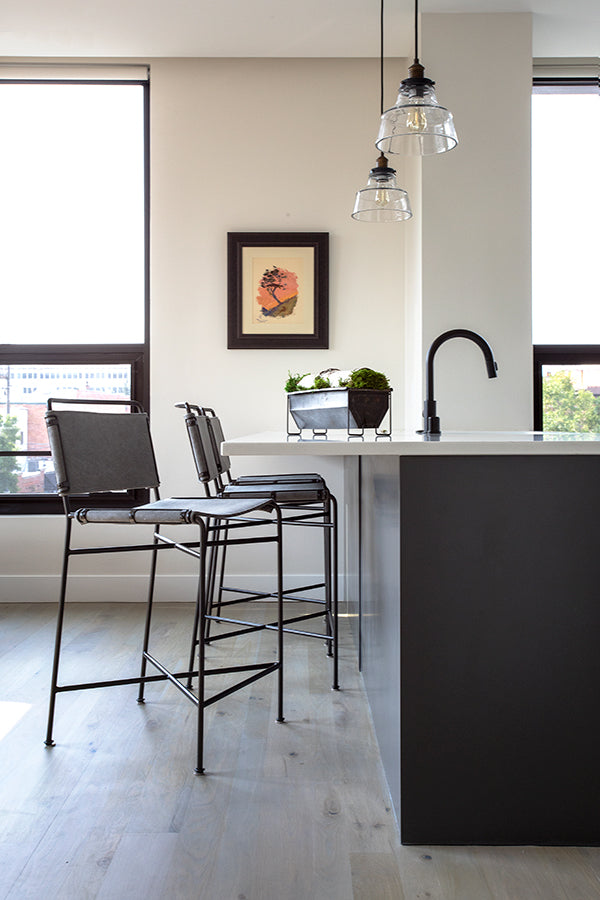 Modern apartment island with stools