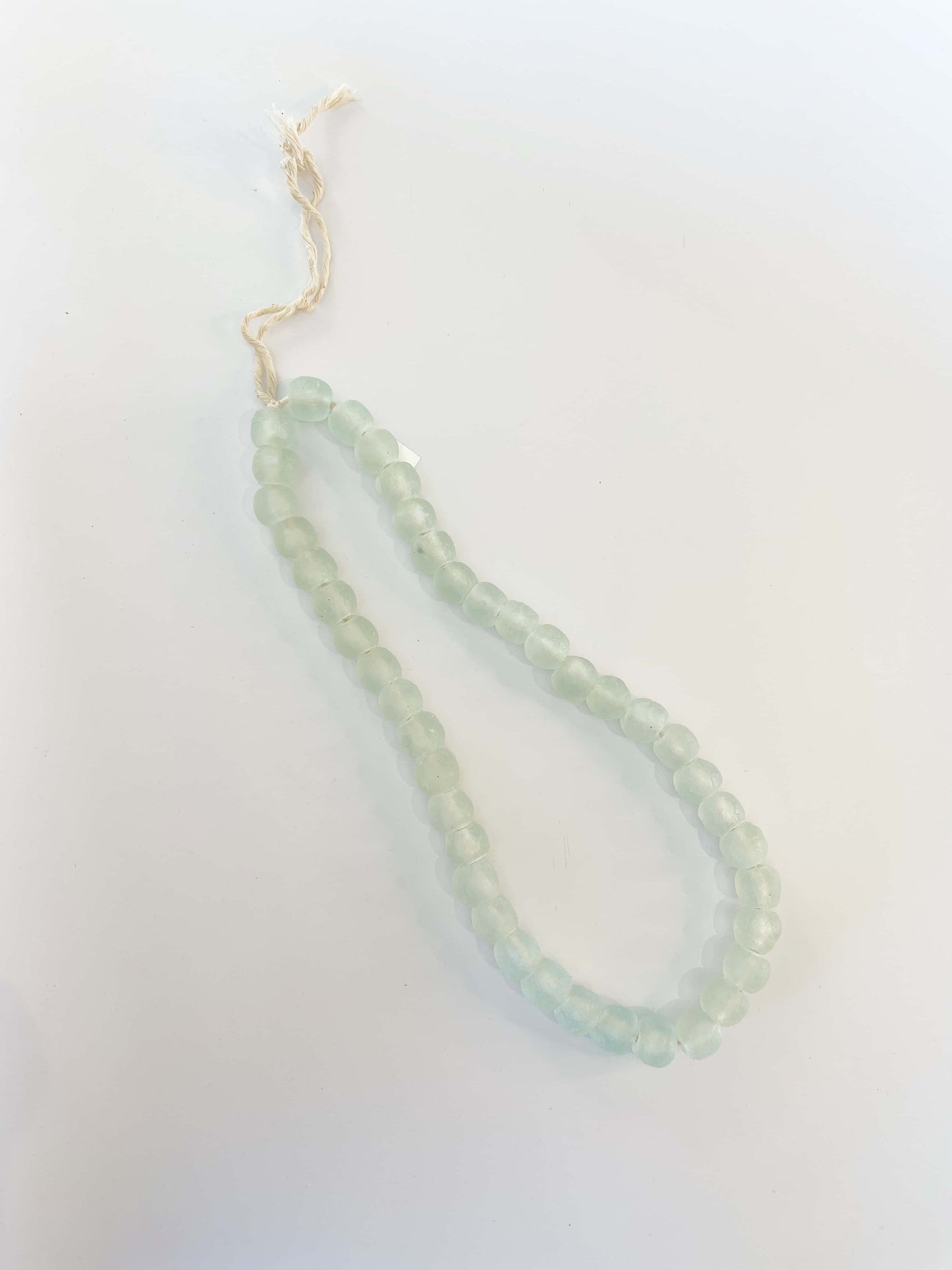 Recycled glass beads in sea green
