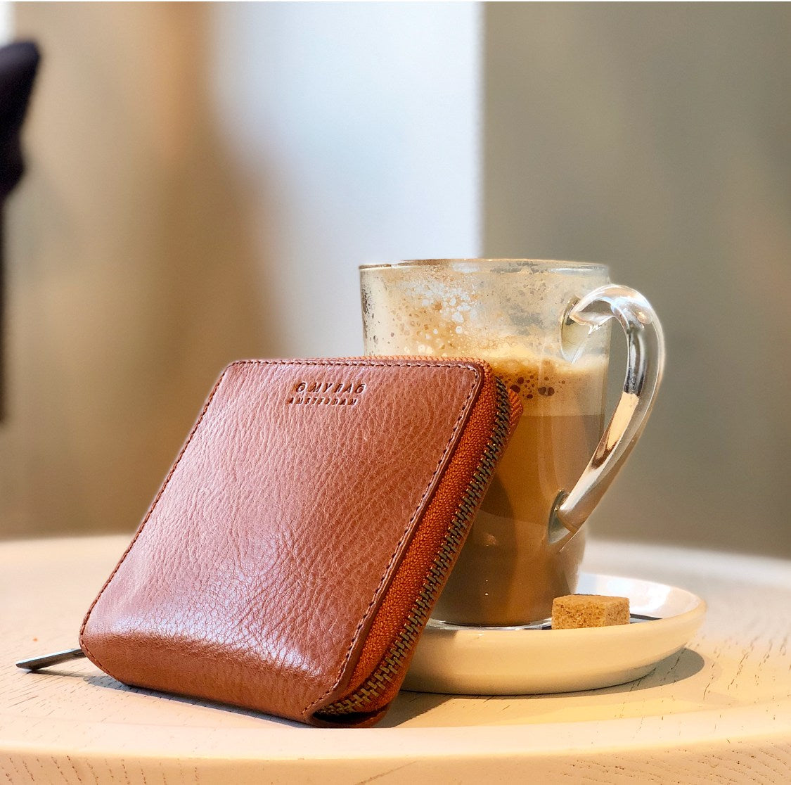 Portefeuille carré Sonny cognac