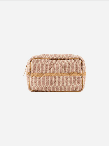 Terracotta and sand makeup bag