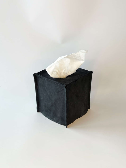 Vantage Design leather tissue box cover in black