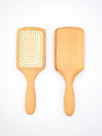 Wooden paddle brush