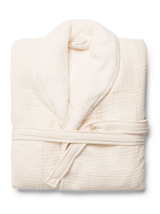 Alaia sherpa robe coconut colored