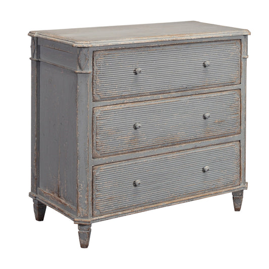 Three Drawer Chest in Distressed Blue