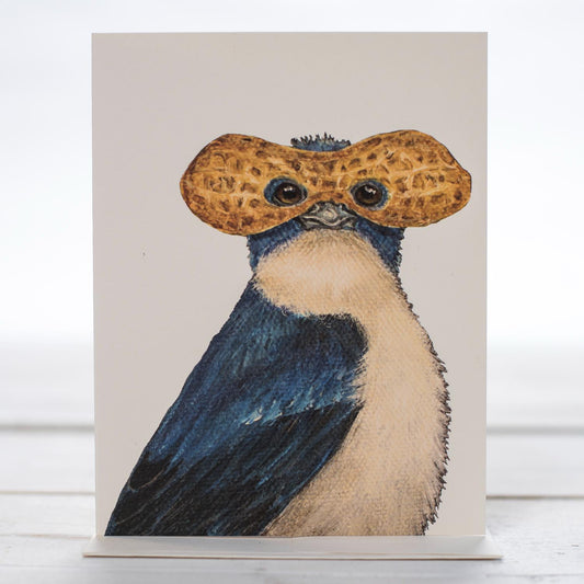 Oiseau + Cacahuète Carte de vœux