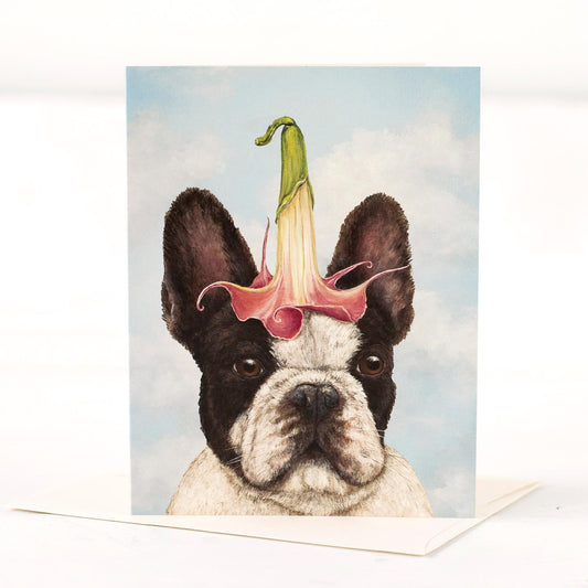Frenchie + Flower Greeting Card