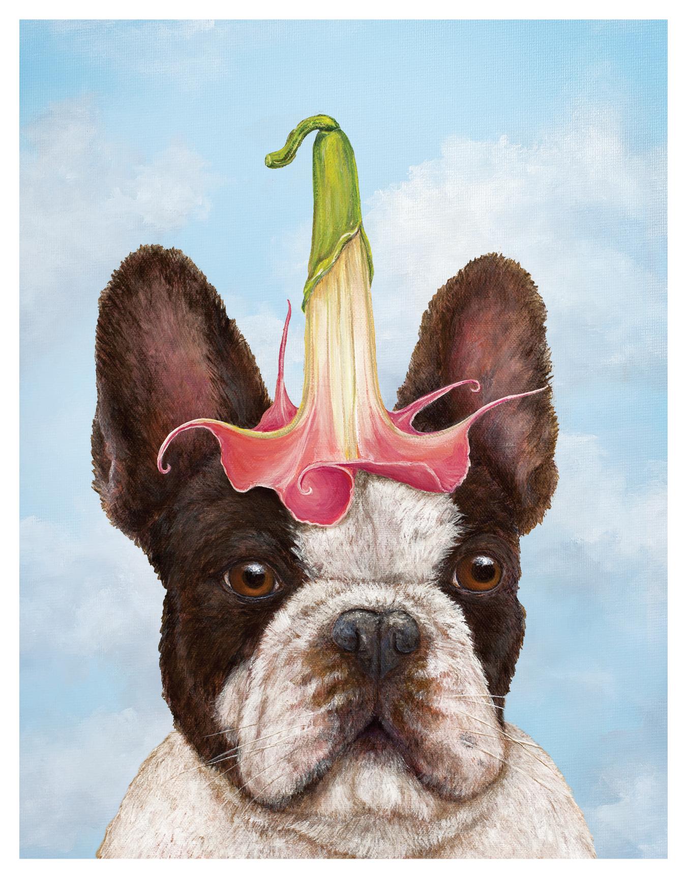 Frenchie + Flower Greeting Card