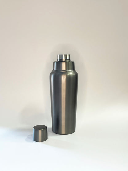 Gunmental Cocktail shaker with cap removed