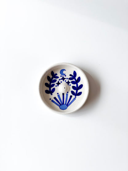 Hand Painted Round Incense Holder