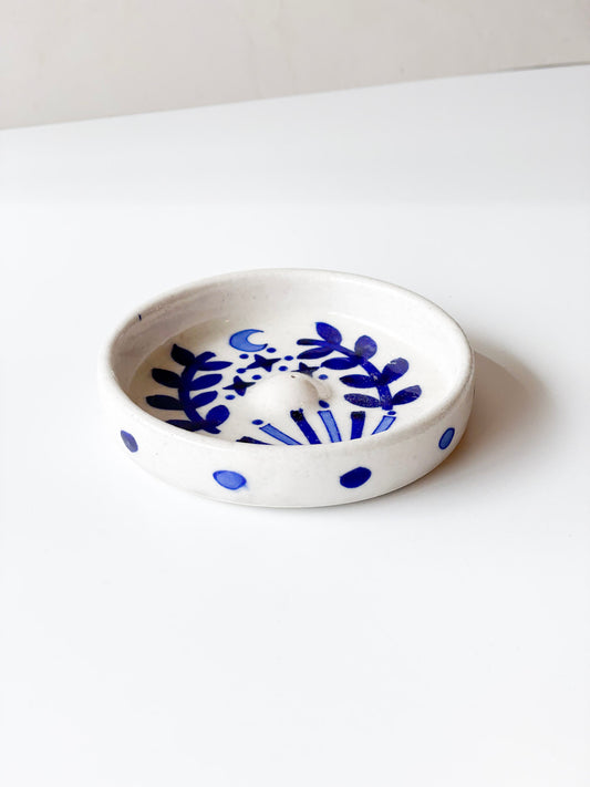 Hand Painted Round Incense Holder