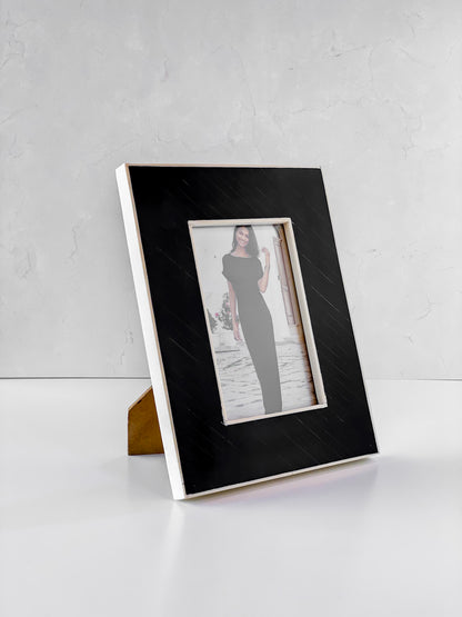 Black Bone Inlay 4x6 Photo Frame