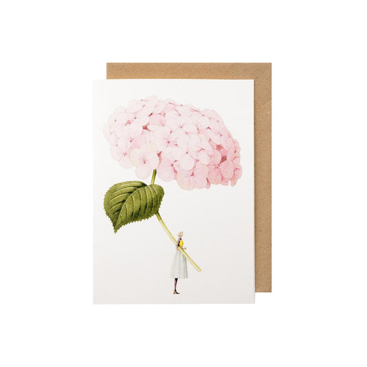 Hortensia rose pâle Carte de vœux
