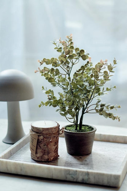eucalyptus plant potted Artificial Potted Eucalyptus Bush | Faux Green Plant