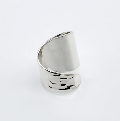 Pounded & Smooth Sterling Silver Ring