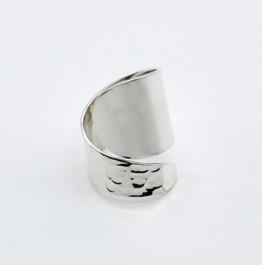 Pounded & Smooth Sterling Silver Ring