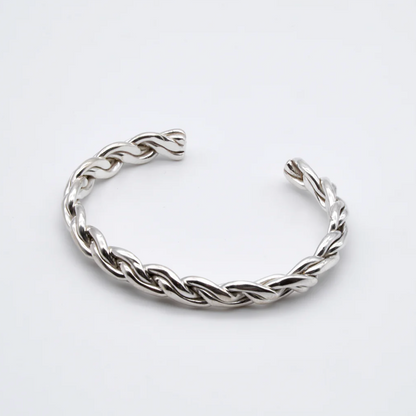 Unisex Interlaced Sterling Silver Cuff