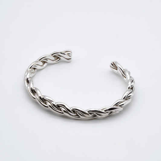 Unisex Interlaced Sterling Silver Cuff